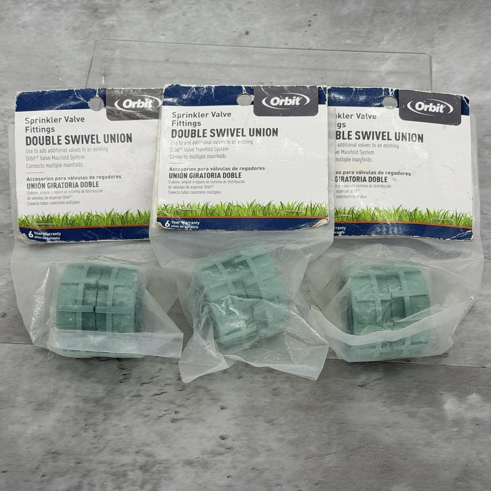 NEW Orbit 57184 Green Heavy Duty Swivel Double Union Coupler Lot Of 3